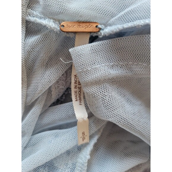 Free People Saheli Top Glacier Ice Lace Embroidered Long Sleeve Tunic Size S - Picture 7 of 8